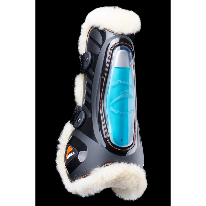 eQuick E Shock Faux Lambs Wool Tendon Boots - Black-2